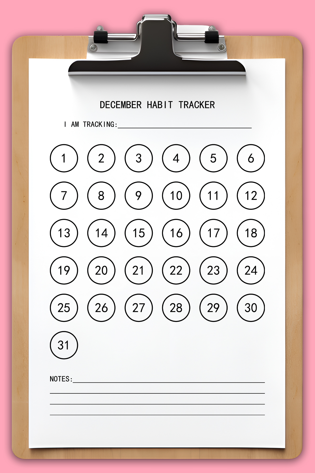 free printable habit tracker set: 30, 31, 28, & 29 day